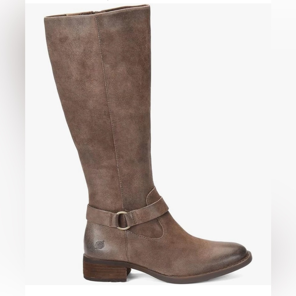 BORN Saddler boots 8.5 taupe suede